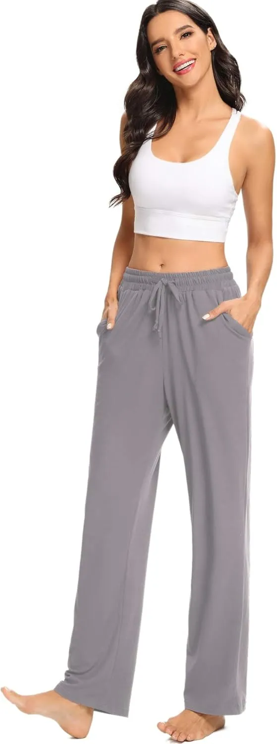 ARRIVE GUIDE Womens Yoga Sweatpants Comfy Lounge Pants with Pockets Wide Leg Loose Workout Joggers Casual Pajama Pants