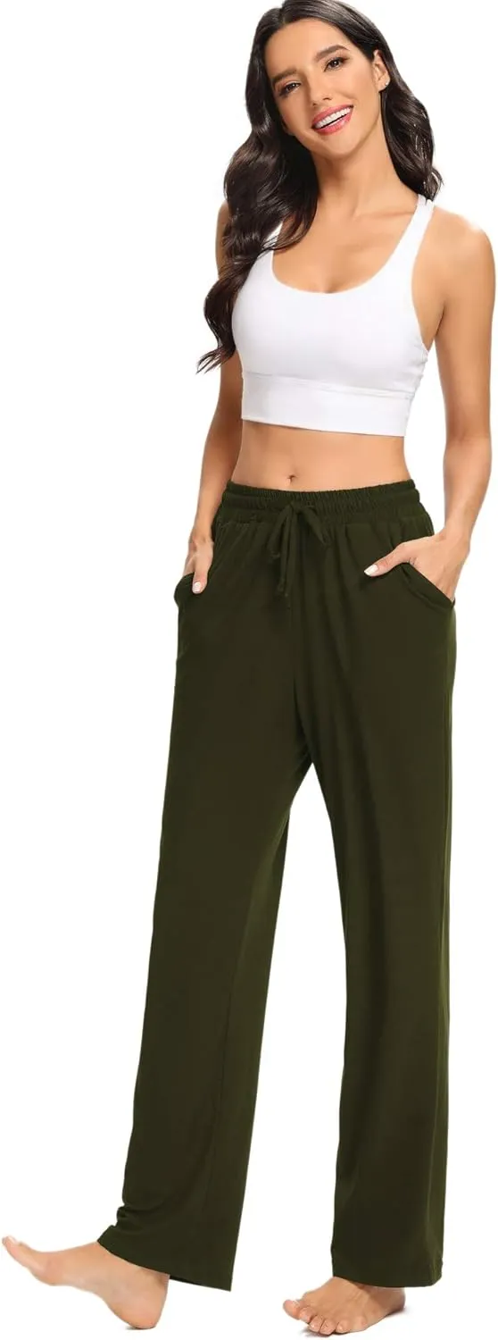 ARRIVE GUIDE Womens Yoga Sweatpants Comfy Lounge Pants with Pockets Wide Leg Loose Workout Joggers Casual Pajama Pants