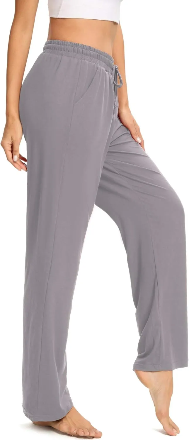 ARRIVE GUIDE Womens Yoga Sweatpants Comfy Lounge Pants with Pockets Wide Leg Loose Workout Joggers Casual Pajama Pants