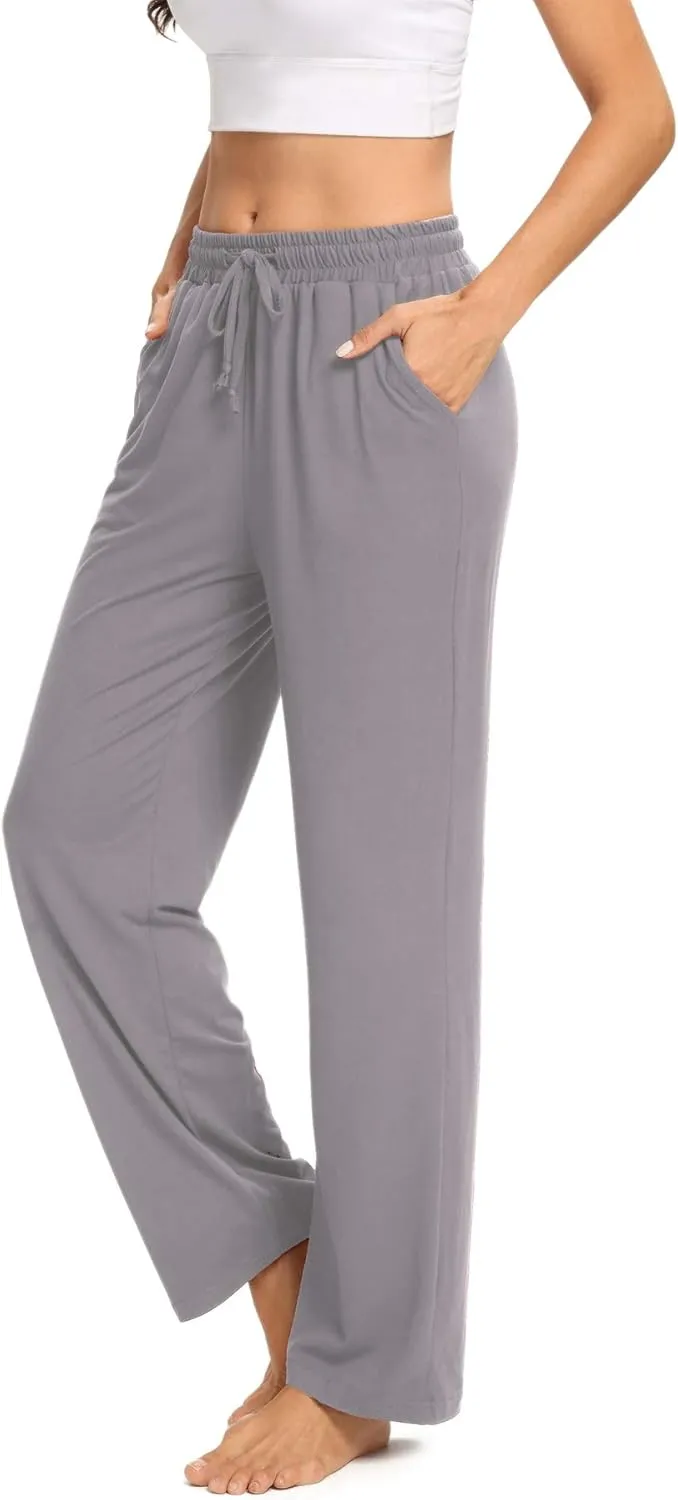 ARRIVE GUIDE Womens Yoga Sweatpants Comfy Lounge Pants with Pockets Wide Leg Loose Workout Joggers Casual Pajama Pants