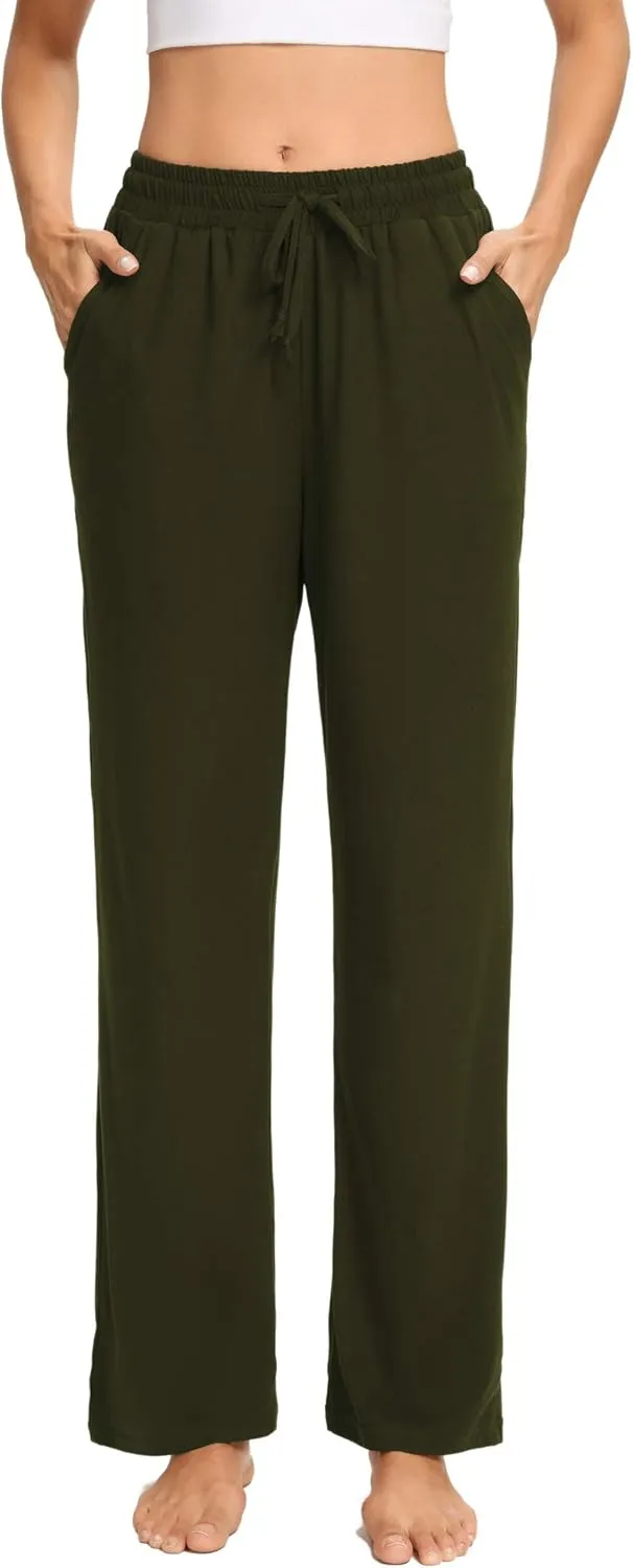 ARRIVE GUIDE Womens Yoga Sweatpants Comfy Lounge Pants with Pockets Wide Leg Loose Workout Joggers Casual Pajama Pants