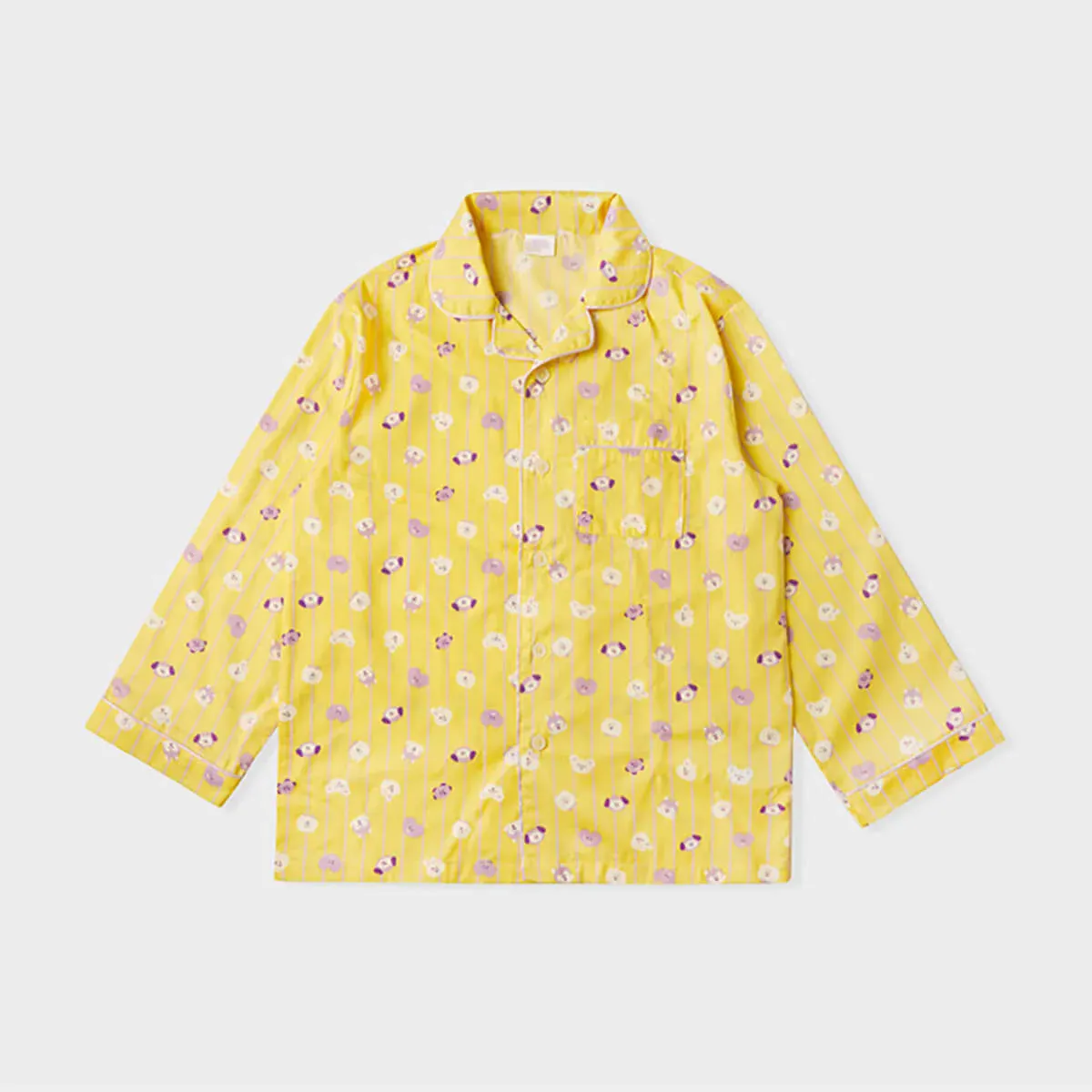 BT21 NEW BASIC EDITION STRIPED PAJAMA SET YELLOW (MEDIUM)