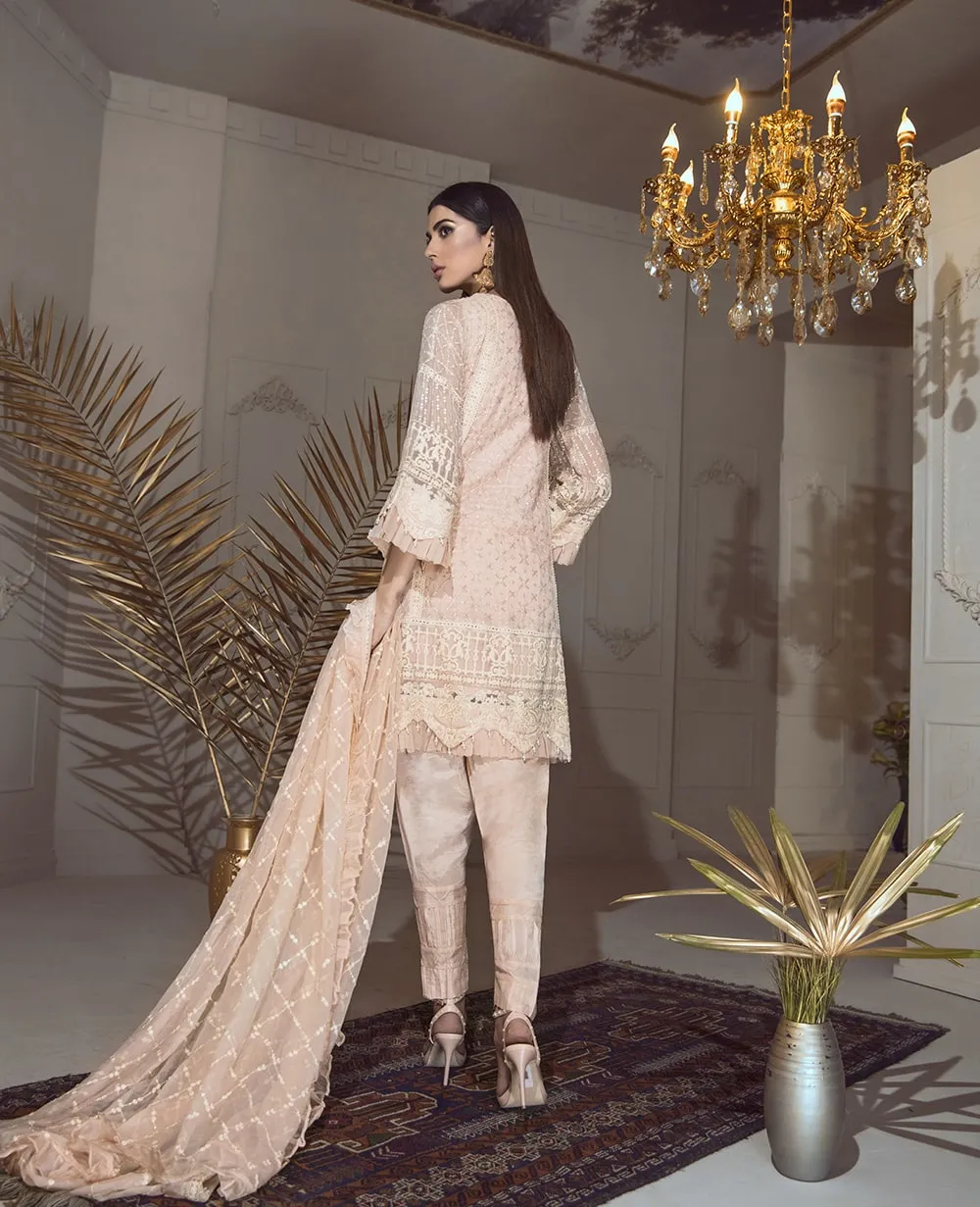Eshaal Luxury Embroidered Chiffon Collection Vol-4 by Emaan Adeel – Peach Pearle