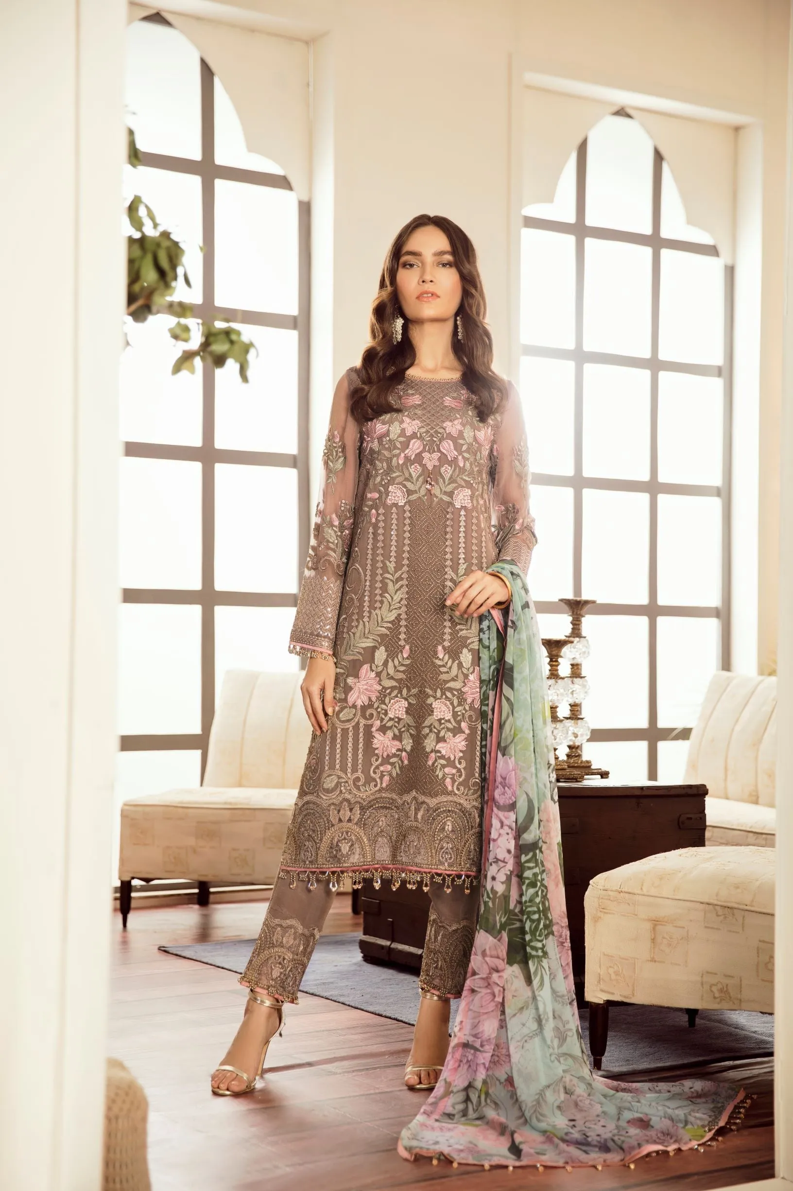 Flossie Embroidered Chiffon Collection – Safeera Vol-5 – Margot