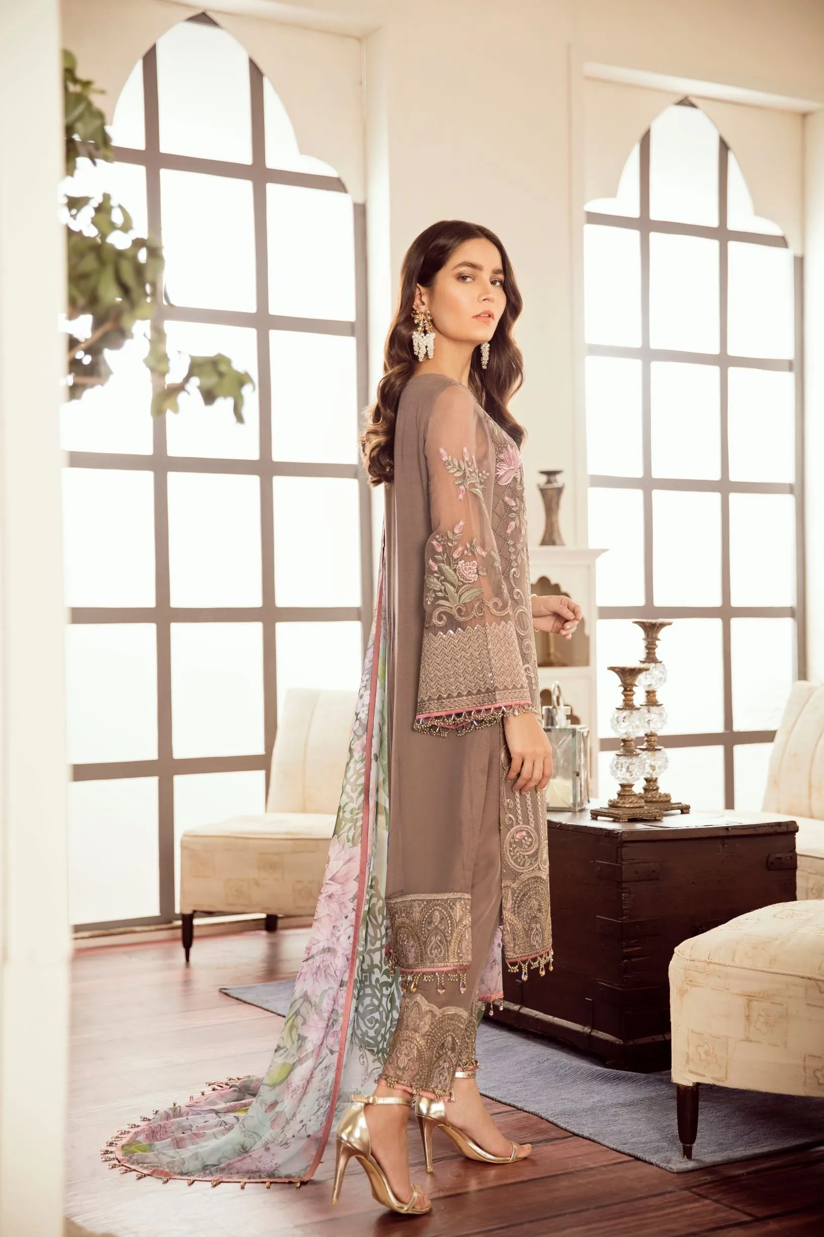 Flossie Embroidered Chiffon Collection – Safeera Vol-5 – Margot