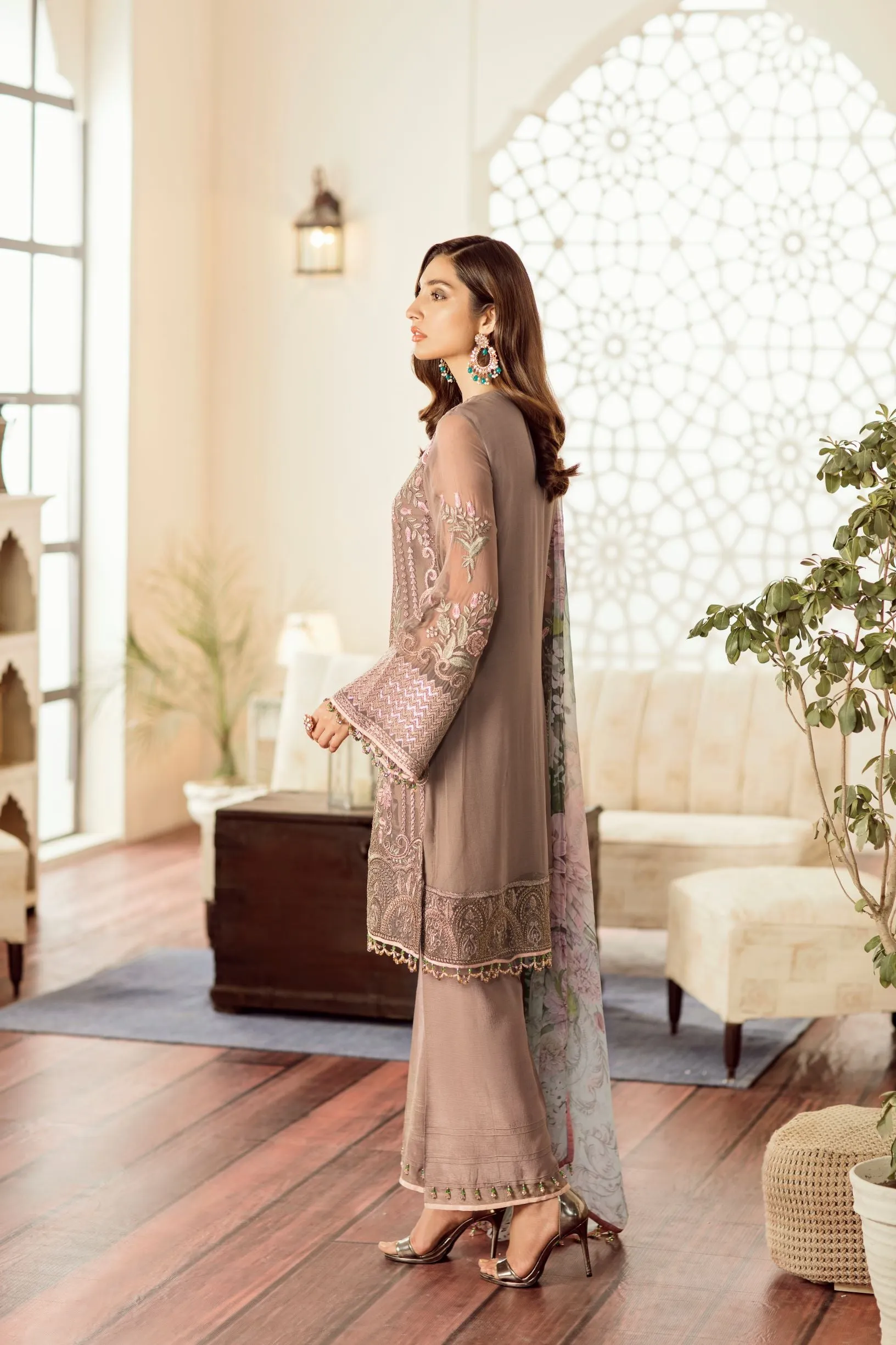 Flossie Embroidered Chiffon Collection – Safeera Vol-5 – Margot