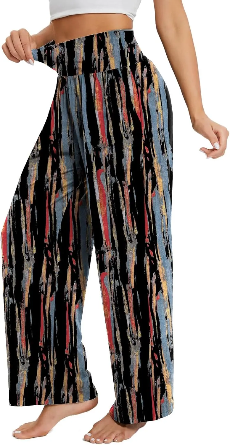 Gracyoga Wide Leg Yoga Pants for Women Casual Loose Cozy Sweatpants High Waisted Lounge Pajama Flowy Pants With Pockets
