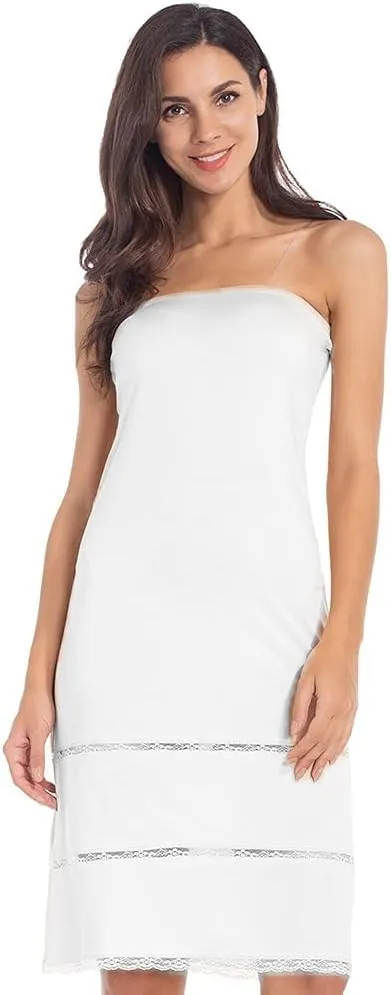 MANCYFIT Women's Tube Top Dress Slip Sleeveless Underdress Invisible Straps