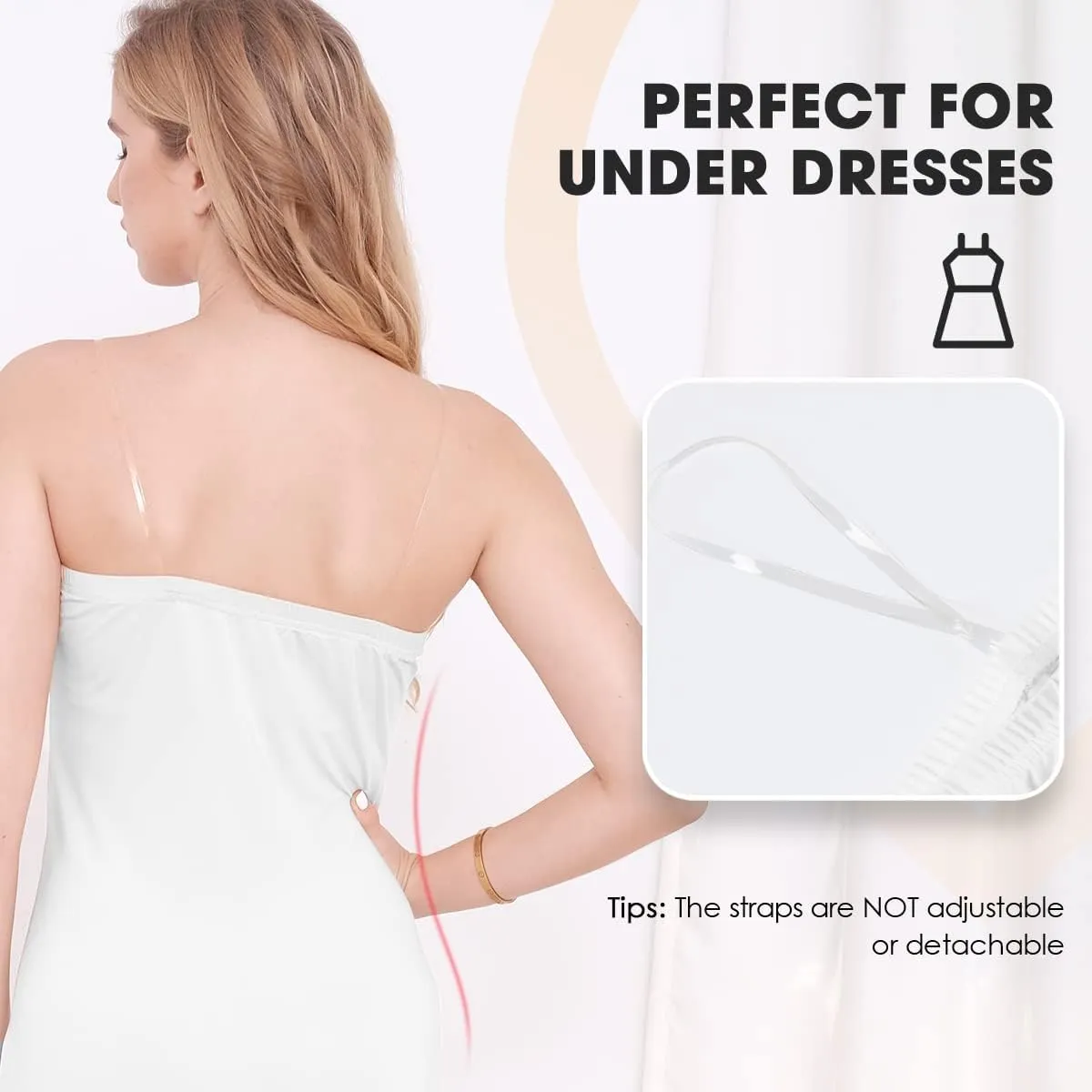 MANCYFIT Women's Tube Top Dress Slip Sleeveless Underdress Invisible Straps
