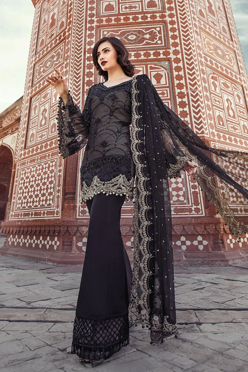 MARIA.B. MBROIDERED Luxury Eid Collection 2018 Vol-1 – Black & Ivory (BD-1302)