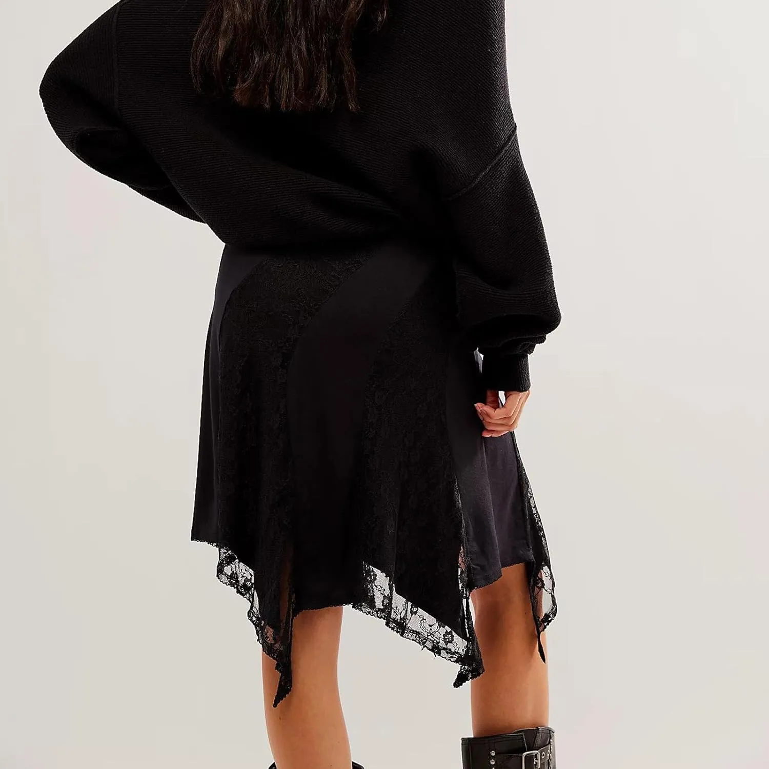 Meiweileya Women Lace Silk Satin Slip Skirt Low Rise Layered Underskirts Ruffle A Line Mini Skirts Y2k High Flowy Underskirt