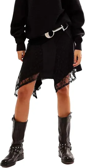 Meiweileya Women Lace Silk Satin Slip Skirt Low Rise Layered Underskirts Ruffle A Line Mini Skirts Y2k High Flowy Underskirt