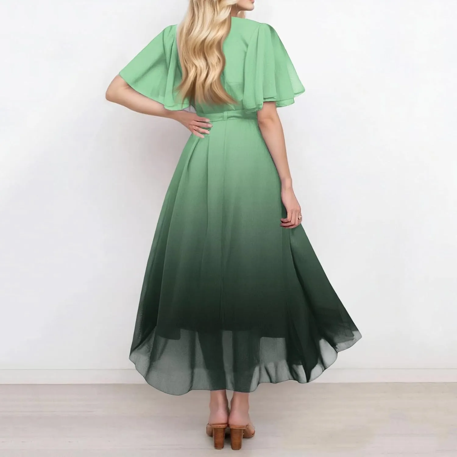 Pub Short Sleeve Summer Dress Women Hip Crop Comfort Loose Fitting for Women V Neck
