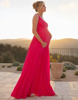 Red Chiffon Matenrity Light Weight Baby shower Dress