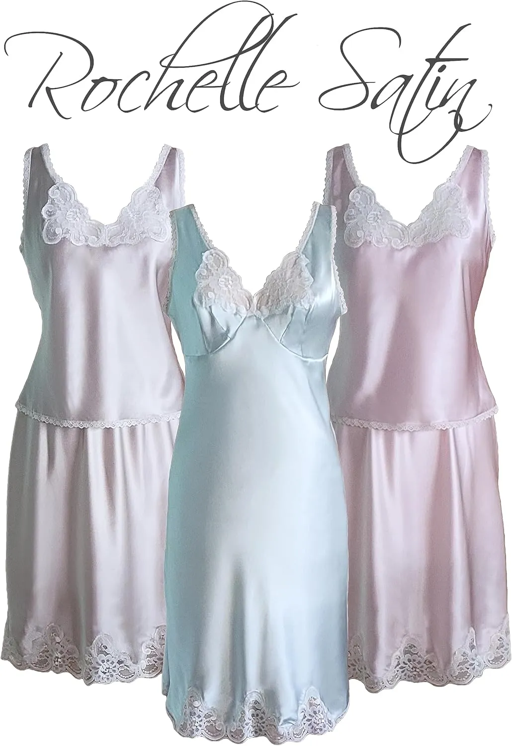 Shadowline Plus Size Women's Rochelle Satin Full Slip with Adjustable Straps
