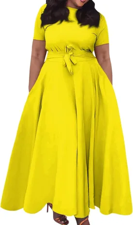 Summer Dresses for Women Beach Aline Midi Dresses Casual Flowy Tshirt Dress Floral Short Sleeve Dress with Pockets