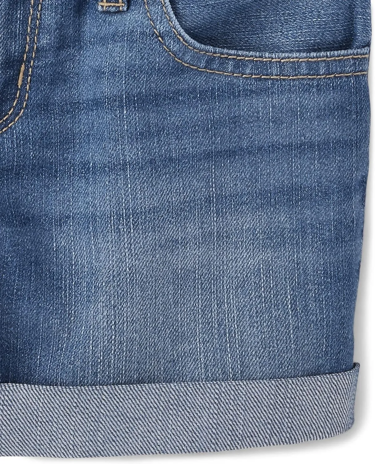 The Children's Place Girls Roll Cuff Denim Shortie