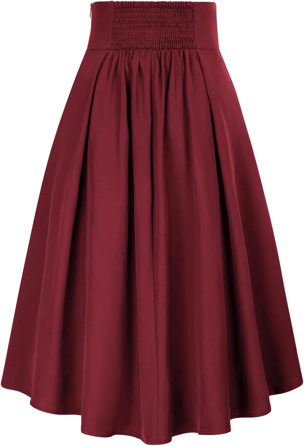 Women Goth Steampunk Skirt High Waist Pirate Midi A-Line Skirt with Pockets S-2XL