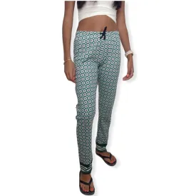 Women Pajama Pants - Light Green x Flowers