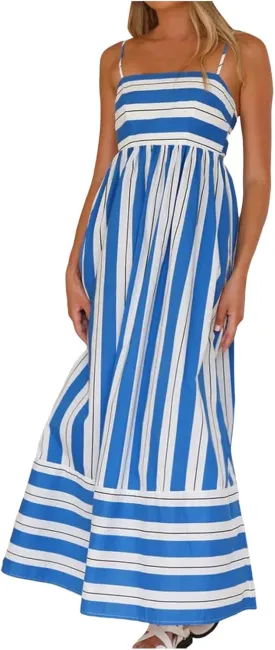 Women Summer Striped Maxi Dresses Spaghetti Strap Cutout Ruffle Long Dress Flowy Swing Beach Vocation Sundress