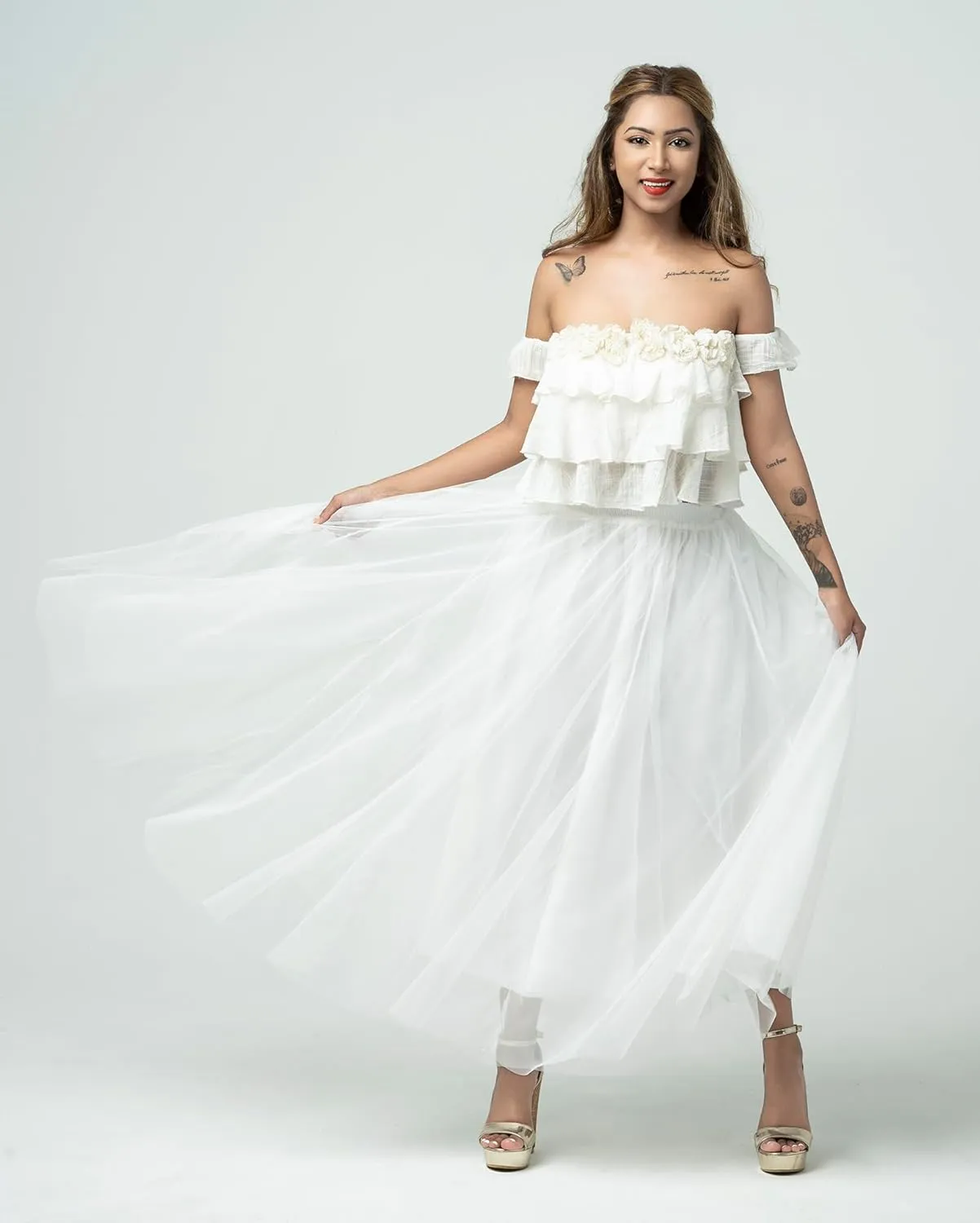 Women's A-Line Fairy Elastic Waist Tulle Skirt A-Line Midi Skirts