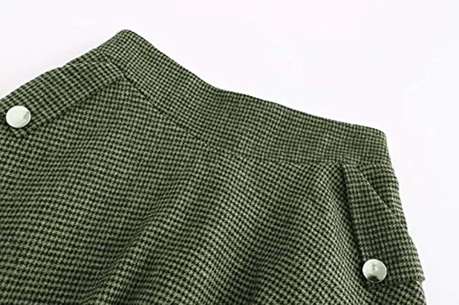 Women's High Waist Plaid Wool Maxi Skirt Thickened A-Line Long Flared Skirt
