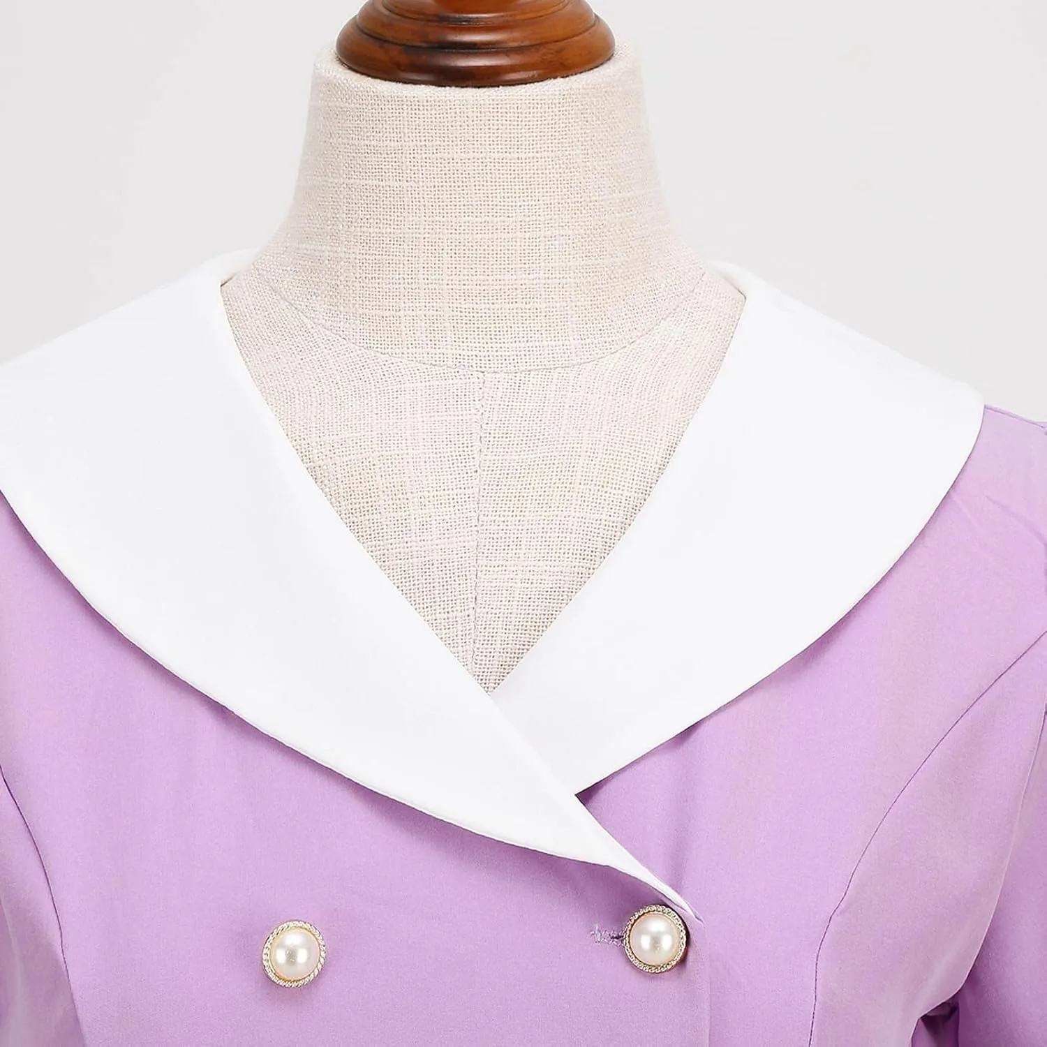 Women's Retro Dresses 60s Sailor Collar Short Sleeve Pinup Cocktail Dress Double Breasted Pleated A Line Swing Dress