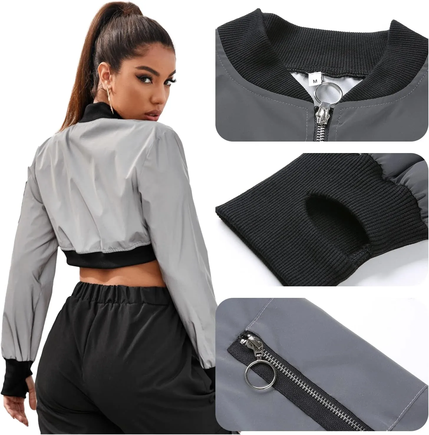 Ypser Reflective Rave Top Crop Top Shrug Techwear Shirt Rave Outfits For Women